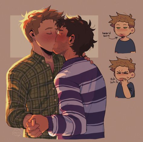 Delph's World Cas X Dean, Supernatural Fan Art Destiel, Dean And Castiel Fan Art, Spn Fanart, Supernatural Ships, Destiel Fanart, Supernatural Comic, Supernatural Imagines, Supernatural Fan Art