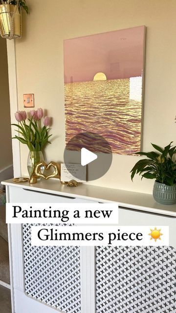 Gold Leaf Sunset Painting, Youngest Sister, 23rd March, Ocean Sunrise, Sun Painting, Decoupage Ideas, Ocean Photos, Gold Leaf Art, Gold Leaf Painting