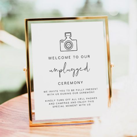 $11.65 | ADELLA Minimalist Unplugged Ceremony Wedding Sign #modern minimalist, minimalist wedding, simple wedding, black and white wedding, modern wedding, no cellphone sign, unplugged ceremony, no photography sign, unplugged wedding, unplugged sign Ceremony Wedding Sign, Photography Posters, Unplugged Ceremony, Ceremony Sign, Unplugged Wedding, Modern Minimalist Wedding, Ceremony Signs, Wedding Posters, Ceremony Wedding