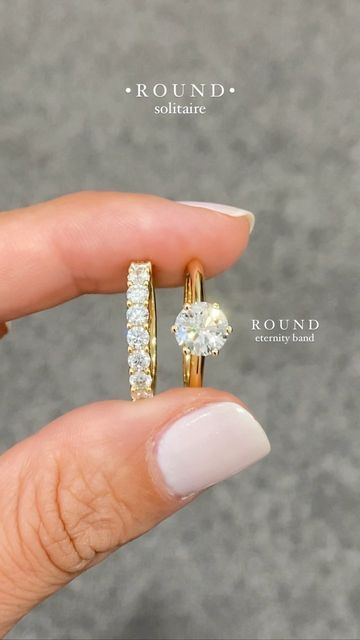 Gold Wedding Rings Double Band, Gold Wedding Band With Round Engagement Ring, Yellow Gold Round Engagement Ring With Wedding Band, Round Wedding Ring Stack, Wedding Bands For Circle Engagement Ring, Wedding Bands With Round Engagement Ring, Round Solitaire Engagement Ring Stack, Round Engagement Ring Stack, Round Engagement Ring With Wedding Band