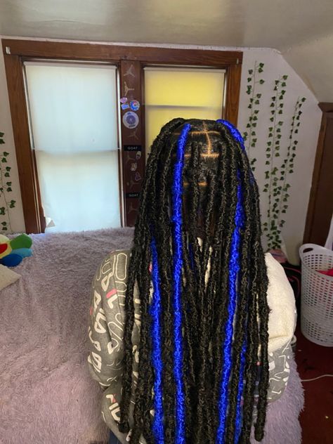 Soft Locs With Color Blue, Medium Soft Locs, Soft Locs With Color, Locs With Color, Saturn In Aquarius, Faux Locks, Soft Locs, Braids Hair, Cute Braided Hairstyles