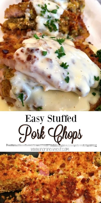 Easy Stuffed Pork Chops, Stuffed Pork Chops, Pork Entrees, Stuffed Pork, Juicy Pork Chops, Pork Dinner, Pot Luck, Chops Recipe, Pork Chop Recipes