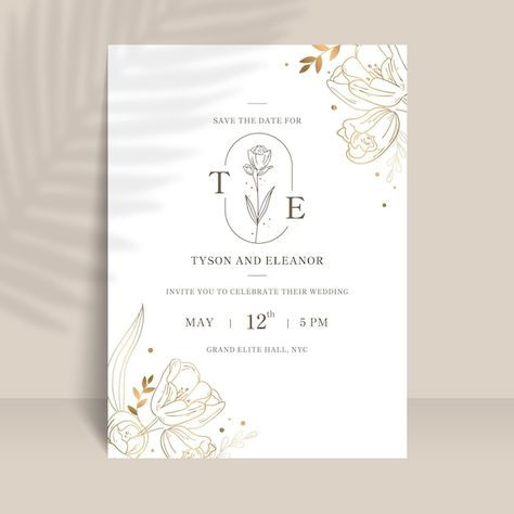 Elegant Wedding Invitation Card, Wedding Logo Monogram, Wedding Branding, Wedding Posters, Golden Wedding, Wedding Logos, Premade Logo Design, Branding Kit, E Card