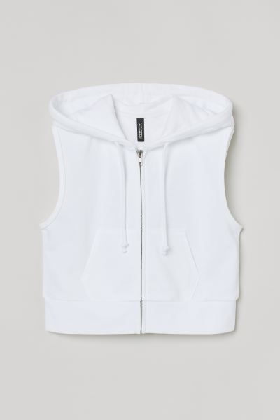 Sleeveless Hooded Sweatshirt | H&M (US) Sleeveless Sweatshirt, Dubai Abu Dhabi, Sweatshirt Fabric, Black Women Fashion, White Hoodie, White Sweatshirt, Abu Dhabi, Fashion Company, In Dubai