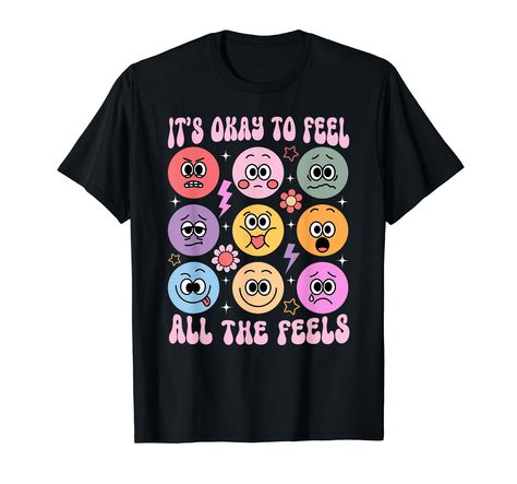 PRICES MAY VARY. Mental Health, Inclusion, Speech Therapy, BCBA, RBT, ABA, Para, Psychology, School Counselor, Special Education Teacher, Speech Pathology AAC - a collection of shirts tailored for professionals in these fields. It's Okay To Feel All The Feels - A Mental Health shirt that promotes inclusivity, Speech Therapy, BCBA, RBT, ABA, and Para professionals. Lightweight, Classic fit, Double-needle sleeve and bottom hem Pharmacy Art, Funny Mental Health, Mental Health T Shirts, Health Shirt, Speech Pathology, All The Feels, The Feels, Special Education Teacher, It's Okay