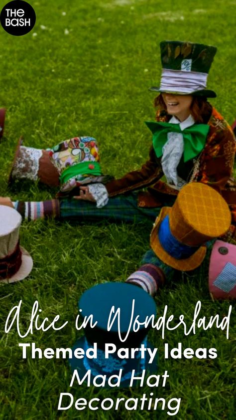 There’s no place like Wonderland, so if you don’t get to planning soon, you might be late for a very important date! ⏱️ With ideas like mad hat decorating and more you'll find everything for a magical Alice in Wonderland Party here! 🎉 #thebash #aliceinwonderlandaesthetic #aliceinwonderlandteaparty #aliceinwonderlandthemedparty #aliceinwonderlandparty #aliceinwonderlandbirthdayparty #aliceinwonderlandpartydecorations #aliceinwonderland #kidsparty #kidspartyideas #kidsthemedparty #kidspartyent Alice In Wonderland Themed Party Games, Alice In Wonderland Party For Adults, Alice In Wonderland Games Activities, Alice In Wonderland Picnic, Alice In Wonderland Tea Party Ideas, Madhatters Teaparty, Alice And Wonderland Party, Mad Hatter Tea Party Ideas, Alice In Wonderland Games