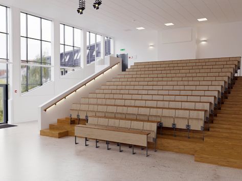 Lecture Theatre Design, Small Lecture Hall, Small Auditorium Design, Lecture Hall Design, Theatre Tips, Hall Design Ideas, Auditorium Architecture, Lecture Room, Theatre Seating