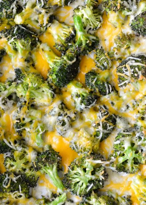 Cheddar Roasted Broccoli (low carb + keto) Cheddar Roasted Broccoli, Roast Frozen Broccoli, Go To Recipes, Broccoli Recipes Side Dish, Keto Savory, Optavia Meals, Keto Veggies, Broccoli Side Dish, Parmesan Roasted Cauliflower