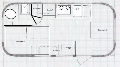 remodel '63 Globetrotter - Airstream Forums Camper Layout, Airstream Bathroom, Airstream Bambi, Rv Home, Camper Boat, Airstream Campers, Airstream Remodel, Airstream Interior, Bathroom Layouts