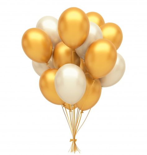 Gold And Silver Balloons, Happy Birthday Typography, Silver Balloons, Digital Graphics Art, Gold Design Background, Happy Birthday Png, Decoration For Ganpati, Balloon Clipart, Watercolor Birthday Cards