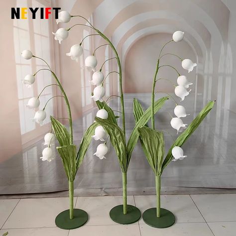 202.72US $ 40% OFF|2/3pc Set Big Lily of the valley Artificial Handmade Paper Art Wedding Road Leads Flower Stand Events Stage Party Backdrop Decor| |   - AliExpress Paper Lily Of The Valley, Lily Of The Valley Wedding, Paper Lily, Handmade Paper Art, Led Flower, Backdrop Decor, Wildflower Baby Shower, Event Stage, Flower Stand