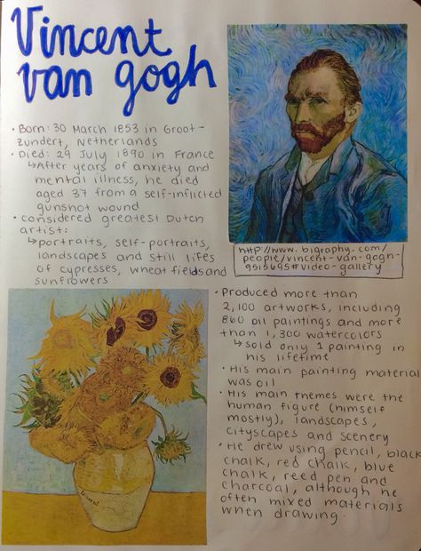 Vincent Van Gogh is another example of a historical figure in art. Vincent Van Gogh Artist Research Page, Artist Research Page, Artist Research, Alevel Art, Sketchbook Ideas, Gcse Art, Vincent Van, Art Pages, Vincent Van Gogh