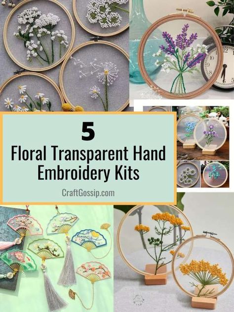 Have you ever heard of transparent embroidery?  It is a beautiful method where the canvas is transparent.  That makes the design the main focus.  It is quite lovely and it is becoming more and more popular.  You can purchase kits … Read More... Paper Embroidery Patterns Free, Transparent Embroidery, Free Cross Stitch Designs, Making Flowers, Hand Embroidery Kits, Diy Embroidery Kit, Diy Baby Clothes, Quilting Inspiration, Baby Sewing Patterns