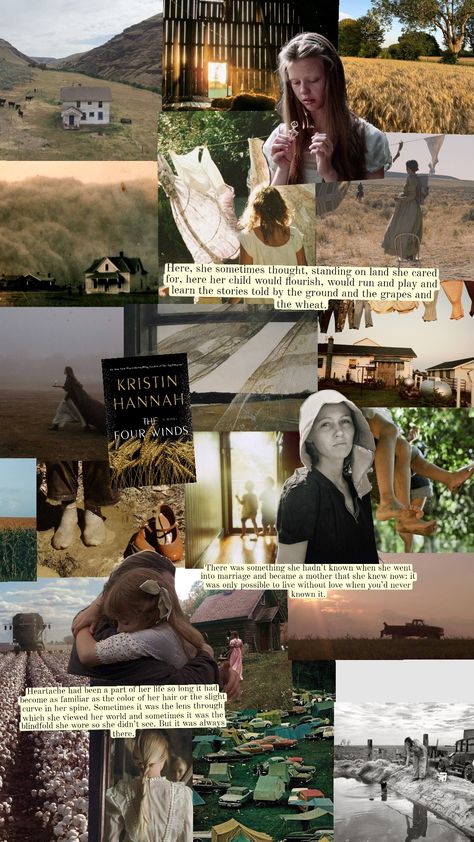 The Four Winds by Kristin Hannah The Four Winds Kristin Hannah Quotes, The Women Kristin Hannah, The Four Winds Kristin Hannah, Fiction Aesthetic, The Four Winds, Kristin Hannah, Four Winds, Historical Fiction, Book Aesthetic