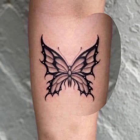 Cyberpunk Butterfly Tattoo, Crazy Tattoo Ideas, Japanese Tattoo Words, Black Butterfly Tattoo, Piercing Inspo, 2024 Ideas, Butterfly Tattoos, Weird Tattoos, Pretty When You Cry