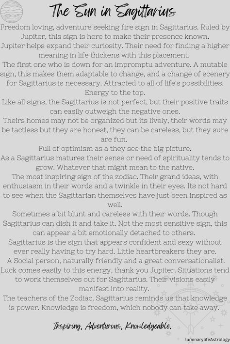 The sun in Sagittarius general traits and personality. Sun In Sagittarius, Sun Sagittarius, Sagittarius Sun, Sun Signs, Positive Traits, Fire Signs, Sun Sign, Astrology, The Sun