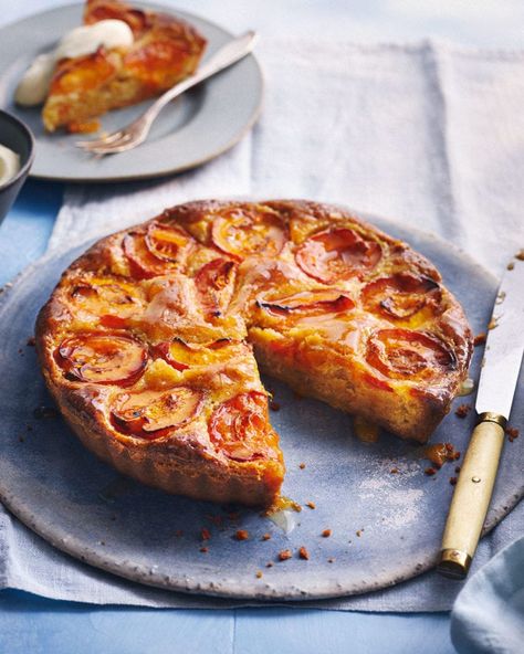 Apricot and almond tart Almond Tart Recipe, Italian Cherries, Fresh Apricots, Almond Tart, Apricot Recipes, Seasonal Cooking, Cakes And Desserts, Delicious Magazine, Tart Recipe