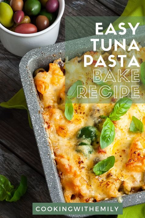 Easy Tuna Pasta Bake Recipe Tuna Bake Recipe, Tuna Pasta Bake Recipe, Creamy Tuna Pasta Bake, Easy Tuna Pasta, Pasta With Tuna, Tuna Bake, Comfort Food Meals, Tuna Pasta Bake, Pasta Bake Recipe