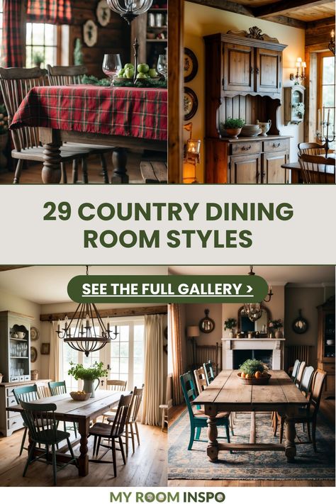 This pin showcases 4 stunning images of cozy country dining room styles highlighting rustic decor and inviting designs perfect for warm family gatherings. Farmhouse Dining Room With Fireplace, French Country Farmhouse Dining Room, Old English Dining Room, Warm Dining Room Ideas, Country Living Dining Room, Country Chic Dining Room, Modern Country Dining Room, Log Cabin Dining Room, Country Dining Room Ideas