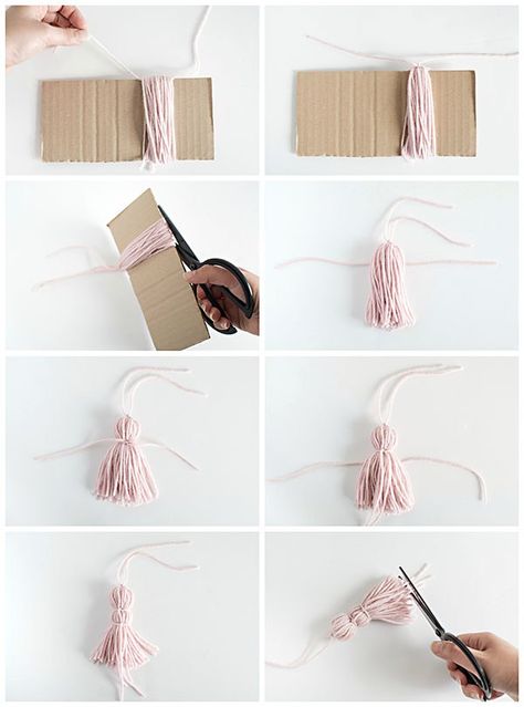 How to make a yarn tassel Yarn Tassel, Tassel Bookmark, Creative Bookmarks, Diy Tassel, Diy Bookmarks, Pola Sulam, Yarn Diy, Amazing Diy, Bookmarks Handmade