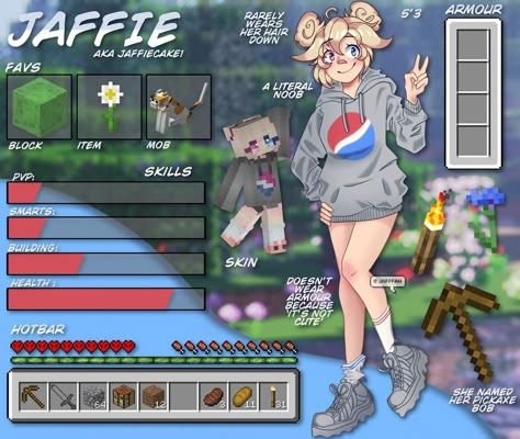 Minecraft Skin Drawing, Minecraft Character Art, Minecraft Oc Drawing, Minecraft Character Design, Minecraft Oc Art, Oc Card, Minecraft Oc, Minecraft Outfits, Minecraft Character