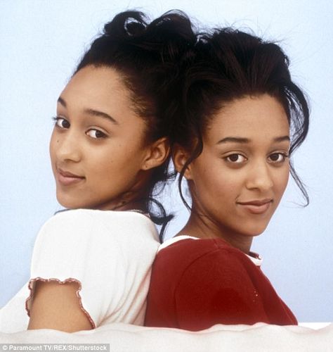 Two of a kind: The 38-year-old was on the series Sister, Sister with her twin Tamera Sisters Tv Show, Tia And Tamera, Tamara Mowry, Tia And Tamera Mowry, Malinda Williams, Black Tv Shows, Famous Twins, Tia Mowry, Poetic Justice Braids