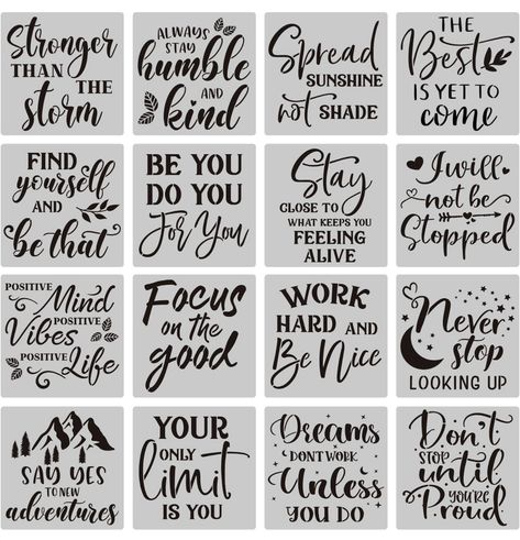 $10.98 #art #stencils #tools #motivational Welcome Calligraphy, Diy Pallet Wall Art, Quote Stencils, Forever Love Quotes, Word Stencils, Inspirational Short Stories, Stencils For Wood Signs, Vinyl Quotes, Silhouette Clip Art