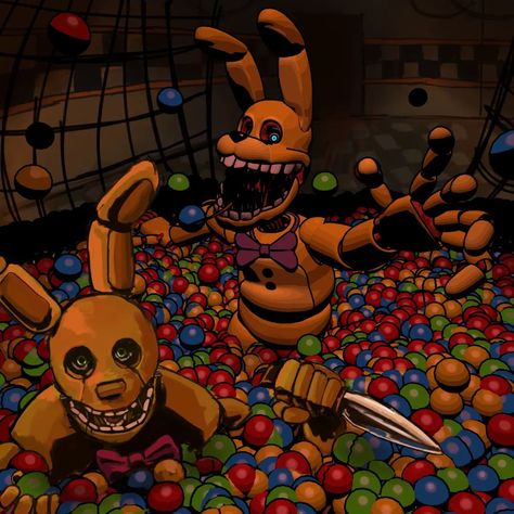 fivenightsatfreddys fnafsecuritybreach fnaf glamrock roxannewolf moondrop monty freddy springtrap glitchtrap burntrap fnaffanart vanny scottcawton Pit Bonnie Fnaf, Into The Pit Springbonnie Fanart, Into The Pit Fanart, Into The Pit Springbonnie, Fazbear Frights, Fnaf Books, Spring Bonnie, Fnaf Book, Bears Game