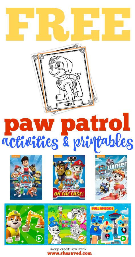 Print out these fun and FREE Paw Patrol Printables for little ones to enjoy. Any Paw Patrol fan will love working on these fun mazes, coloring sheets and more! A great way to incorporate their favorite Paw Patrol characters with their love for reading, learning and imagination! Paw Patrol Puzzle Printable, Paw Patrol Games For Toddlers, Paw Patrol Activities Free Printable, Paw Patrol Party Favors Diy, Paw Patrol Scavenger Hunt, Paw Patrol Printables Free Templates, Paw Patrol Crafts For Toddlers, Paw Patrol Activities For Toddlers, Paw Patrol Crafts Preschool