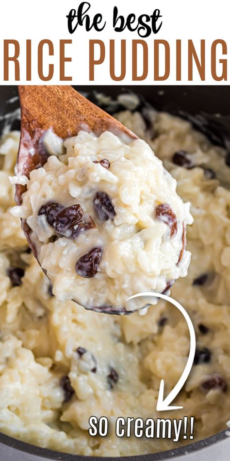 Uncle Bens Rice Pudding Recipe, Condensed Milk Rice Pudding, Minute Rice Pudding Recipe, Rice Pudding With Raisins, Rice Pudding With Cooked Rice, Best Rice Pudding, Milk Rice Pudding, Best Rice Pudding Recipe, Rice Pudding Recipe Easy