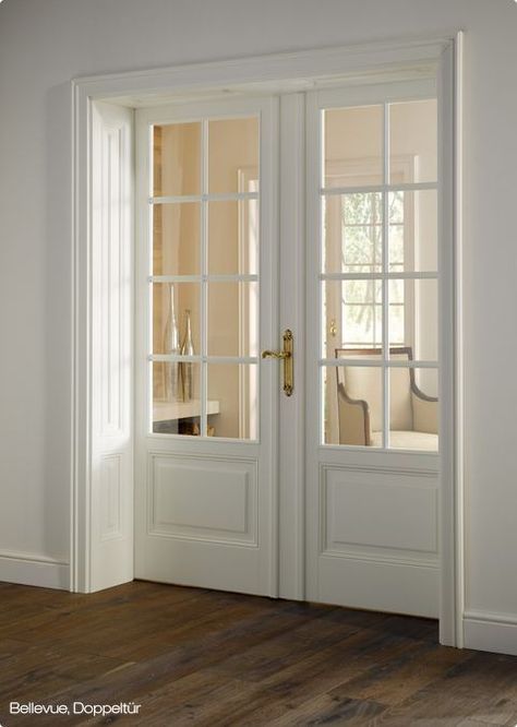 Modern French Doors Interior, Interior French Doors Privacy, Indoor Glass Doors, Interior French Door, Internal French Doors, Double Doors Interior, Trendy Interiors, Interior Design Elements, Glass Doors Interior