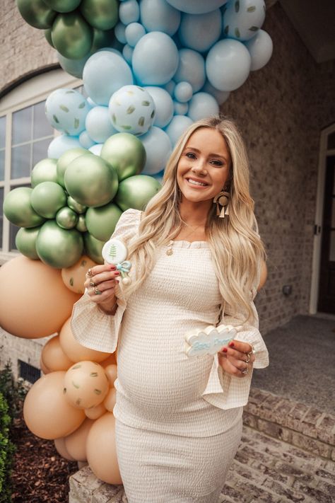 Drive-By Baby Shower – Hunter Premo Maternity Easter Outfit, Fall Baby Shower Dress, Fall Baby Shower Outfit, Baby Shower Outfit Ideas, Vestidos Para Baby Shower, Gender Reveal Dress, Maternity Dresses For Baby Shower, Petal And Pup, Shower Outfits