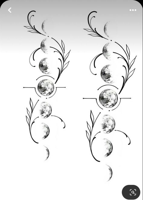 Moon Phases Tattoo With Flowers, Lunar Tattoos For Women, Red Moon Phases Tattoo, Moon Phase With Flowers Tattoo, Moon Phases Tattoo Thigh, Pagan Moon Tattoo, Magical Moon Tattoo, Witchy Tattoo Ideas Small Easy, Moon Magic Tattoo