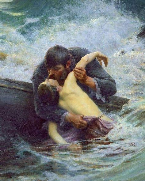 Adieu by Alfred Guillou, 1892 Alfred Guillou, Rennaissance Art, Academic Art, Figurative Artwork, Figurative Artists, On A Boat, Classic Paintings, Old Paintings, Romantic Art