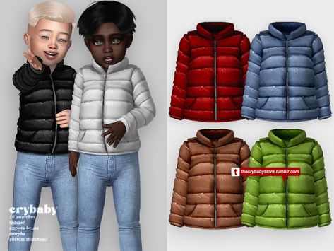 Ts4 Winter Clothes, Sims 4 Toddler Cc Boy, Sims 4 Cc Jacket, Ts4 Kids, Toddler Winter Clothes, Toddler Cc Sims 4, Mods Sims 4, Sims 4 Toddler Clothes, Male Sims