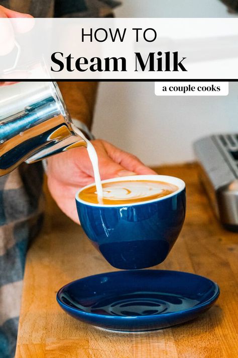 Diy Steamed Milk, Lattes To Make At Home, Making Lattes At Home, At Home Espresso Drinks, Coffee Machine Recipes, Steamed Milk At Home, How To Steam Milk, Homemade Espresso, Steam Milk