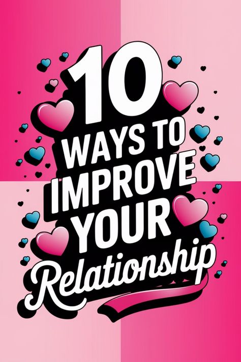 Discover 10 effective ways to enhance and strengthen your relationship with your partner. From communication strategies to quality time activities, these tips can help you build a deeper connection and foster a more fulfilling bond. Whether you're looking to reignite the spark or simply want to maintain a healthy relationship, incorporating these practices into your daily life can make a significant difference. Explore these practical suggestions and watch as your relationship blossoms into some Things To Improve Your Relationship, How To Improve Your Relationship, How To Fix A Relationship, Trust Building Activities, Ways To Improve Your Relationship, Communication Strategies, Improve Your Relationship, Conversation Topics, A Healthy Relationship