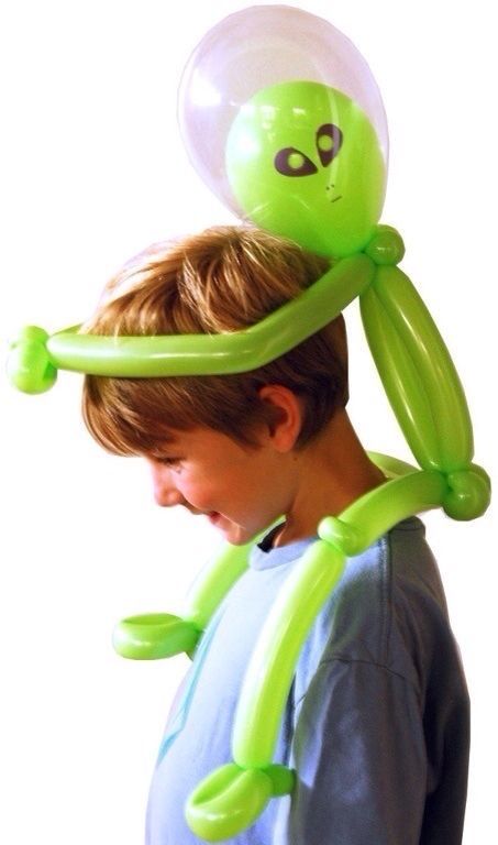 Balloon Costume, Alien Birthday Party, Balloon Hats, Alien Hat, Balloons Galore, Alien Party, Balloon Hat, Clown Party, Balloon Modelling