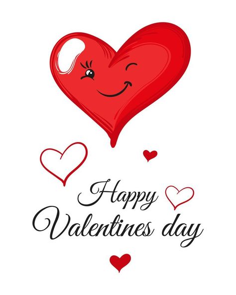 Heart Character, Valentine Font, Happy Valentine Day Quotes, Cartoon Heart, Character Vector, Valentine's Day Greeting Cards, I Love Heart, Creative Lettering, Valentine's Day Quotes