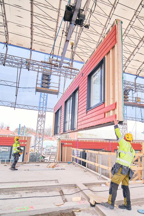 Prefab Walls, Prefabricated Architecture, Wall Elements, Museum Of Curiosity, Prefab Modular Homes, Civil Engineering Construction, Sustainable Building Materials, Wood Architecture, Construction Workers