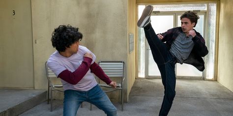 The Cobra Kai cast, including Xolo Maridueña and Mary Mouser, who play Miguel and Sam, react to Miguel and Robby's rematch fight from season 5. Cobra Kai Season 5, Cobra Kai Wallpaper, Robby Keene, Jacob Bertrand, Xolo Maridueña, William Zabka, The Karate Kid, Miguel Diaz, Cobra Kai Dojo