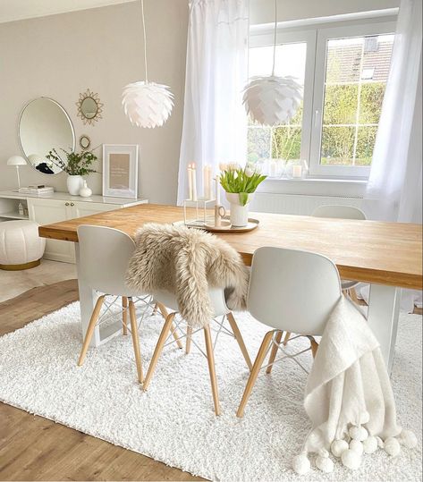 Beige, white, brown, black, home decor, minimalistic, elegant, chic, luxury, stylish, warm, lights, bedroom, living room, bathroom, small room, interior, white living, pillows, bed, desk, flowers, coffee, wall decor, candles, modern, plants, luxury home, clean, industrial decor, Ikea, study desk, led lights, shelf, kitchen, table, beauty, mirror, fresh, cozy room, spring, summer, winter, fall,diy decor, life hack Ikea Small Kitchen, White Dinning Room, Beige And White Living Room, Small White Bathrooms, Open Plan Kitchen Dining Living, Wood Dining Room, Living Room Plants, White Dining Table, White Dining Room