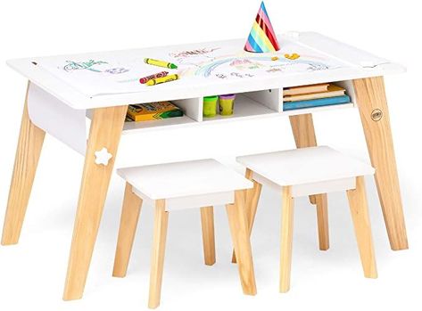 Arts And Crafts Table, Modern Table And Chairs, Kids Art Table, Kids Arts And Crafts, Storage Cubbies, Crafts Table, Art Supply Organization, Cubby Storage, Play Table