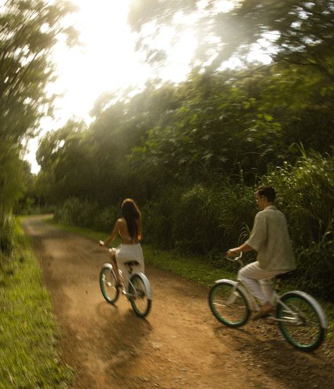 Biking Couple Aesthetic, Bike Riding Couple, Summer Bike Ride Aesthetic, Cinematic Couple Photography, Cinematic Inspiration, Bike Ride Aesthetic, Park Story, Summer Greenery, You Are My Moon