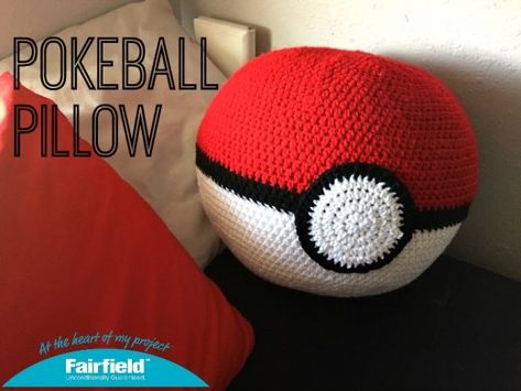 Pokeball Pillow - Fairfield World Craft Projects World Craft, Pillow Ball, Crochet Pillow Pattern, Crochet Pillow, Round Pillow, Ideas Crochet, Super Ideas, Pillow Pattern, Circles