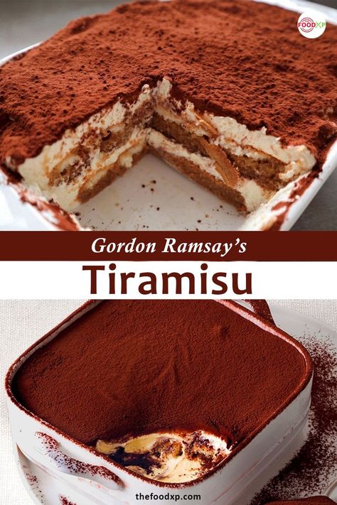 Gordon Ramsay’s Tiramisu Homemade Tiramisu Recipe, Gordon Ramsay Dishes, Coffee Plate, Best Tiramisu Recipe, Asda Recipes, Top Chef Recipes, Gordon Ramsey Recipes, Easy Tiramisu Recipe, Gordon Ramsay Recipe