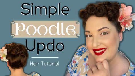 Vintage Poodle Updo ~ Hair Tutorial - Chronically Overdressed 1940 Hairstyles, Vintage Hair Tutorial, Updo Hair Tutorial, Poodle Hair, Vintage Hairstyles Tutorial, Curly Hair Hairstyles, Theatre Makeup, Wet Set, Naturally Curly Hair