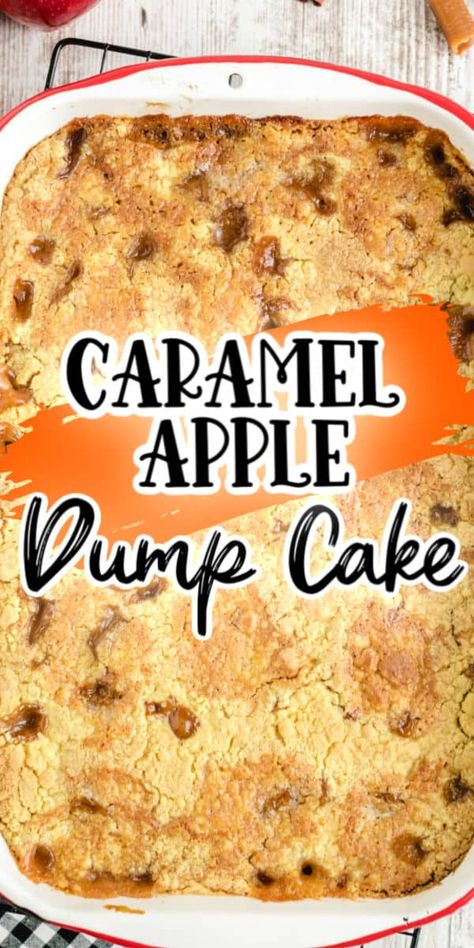 Apple Pie Filling Cake, Pie Filling Cake, Filling Cake, Apple Dump Cake Recipe, Apple Dump Cake, Caramel Apple Dump Cake, Dump Cake Recipe, Apple Dump Cakes, Gooey Caramel