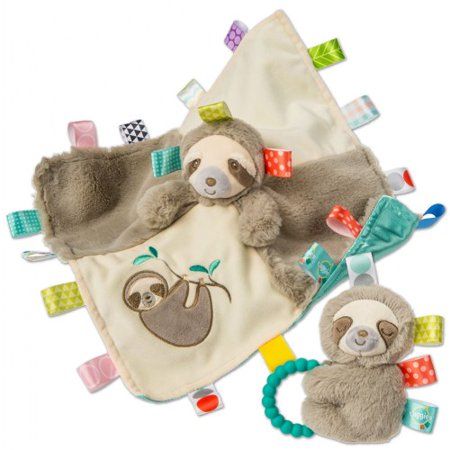 Taggies Molasses Sloth Blanket & Rattle Set Image 1 of 3 Sloth Character, Sloth Blanket, Animal Security Blanket, Character Blankets, Taggie Blanket, Sensory Blanket, Neutral Color Palette, Baby Sloth, Super Soft Blanket