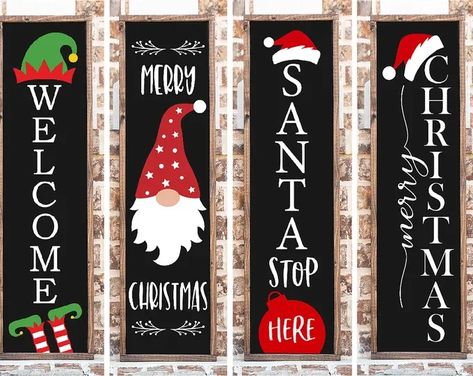 Christmas Door Hangers, Christmas Signs Diy, Christmas Wooden Signs, Door Signs Diy, Christmas Front Porch, Merry Christmas Svg, Gnome Christmas, Christmas Signs Wood, Christmas Wood Crafts